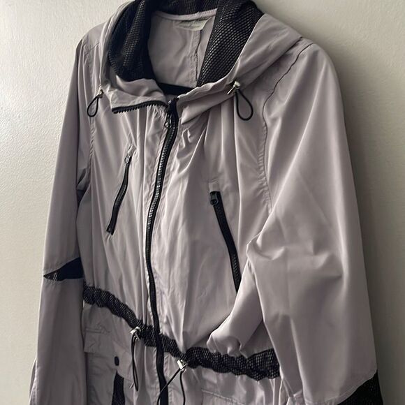 Betsey Johnson Performance Jacket gray black zipper anorak rain windbreaker - Picture 7 of 14